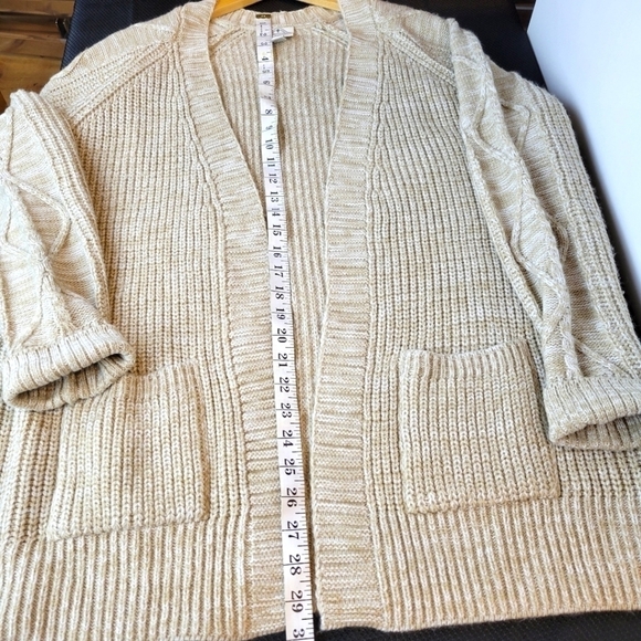 St. John's Bay - Oversize Knit Cardigan Sweater - Cream - Tan - Picture 4 of 6